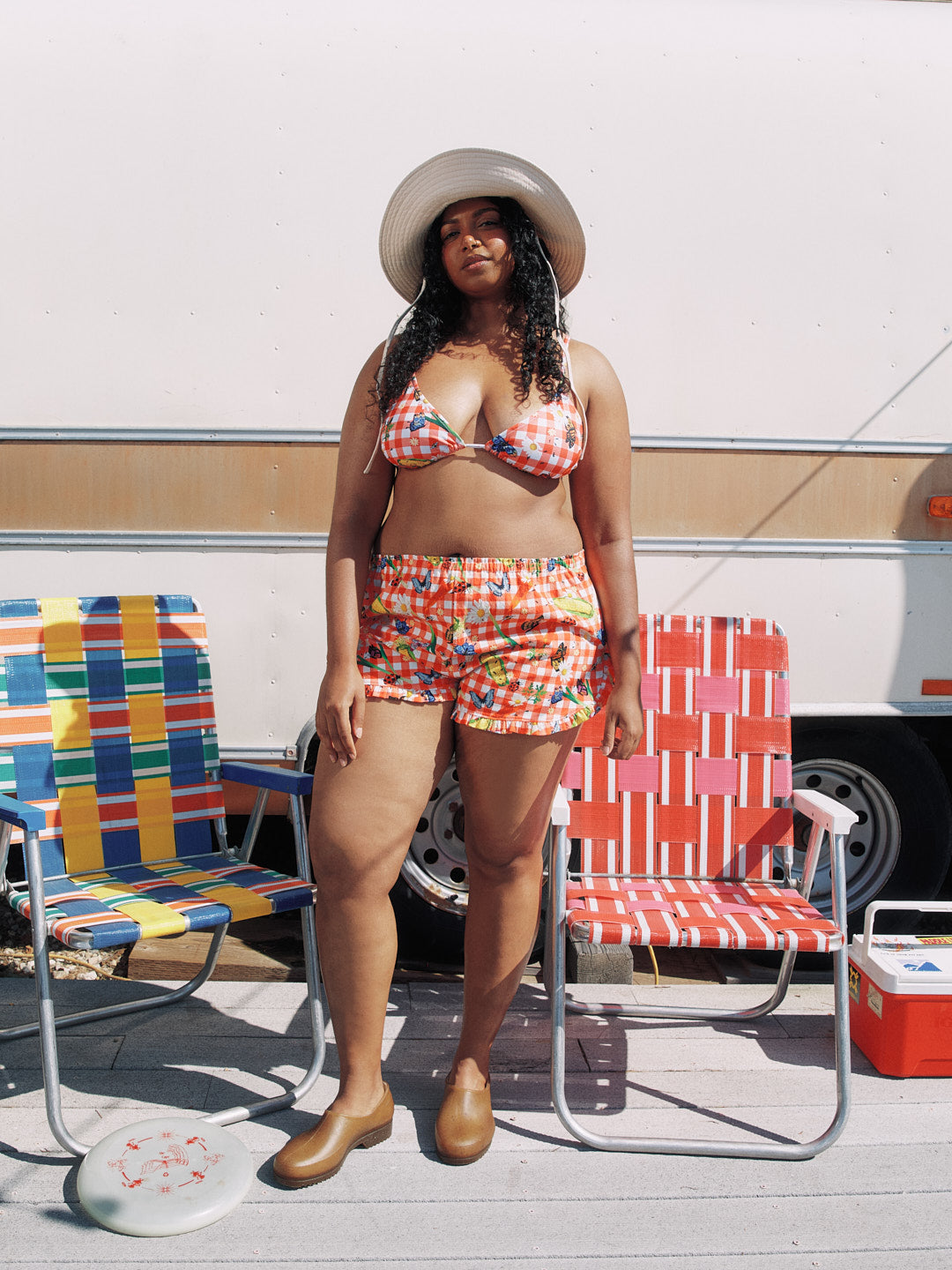 Agatha Short - Garden Critters Gingham