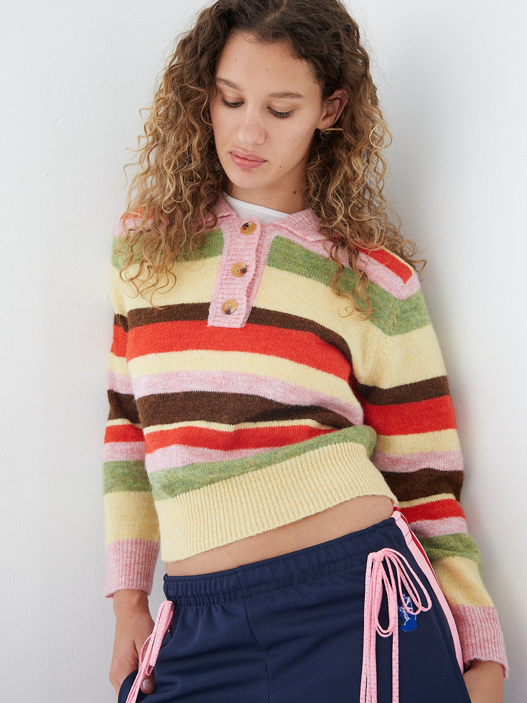 Alaia Polo Sweater - Pink Stripe – Lisa Says Gah