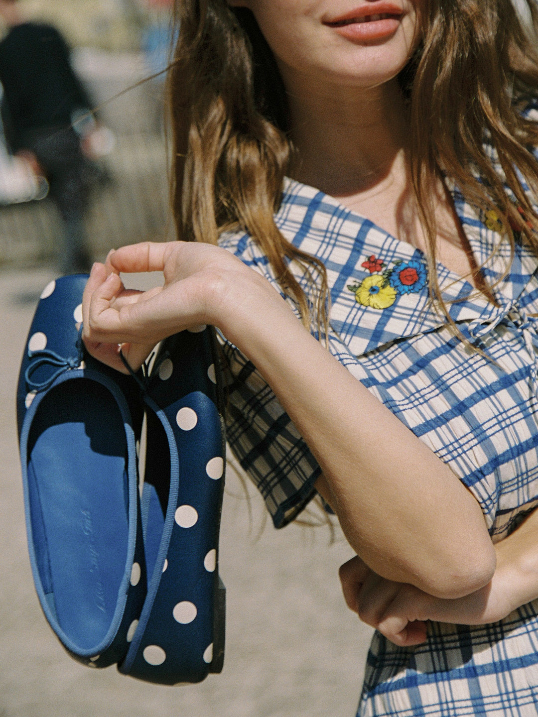 Matilda Flat - Navy Dot