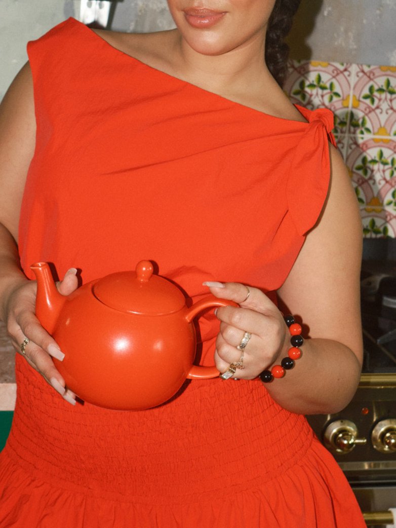 Lola Beaded Bracelet - Red/Black