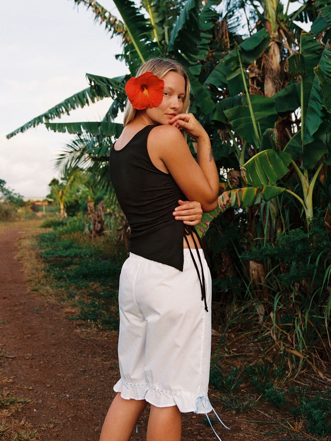 Blue Trim Bloomers - White