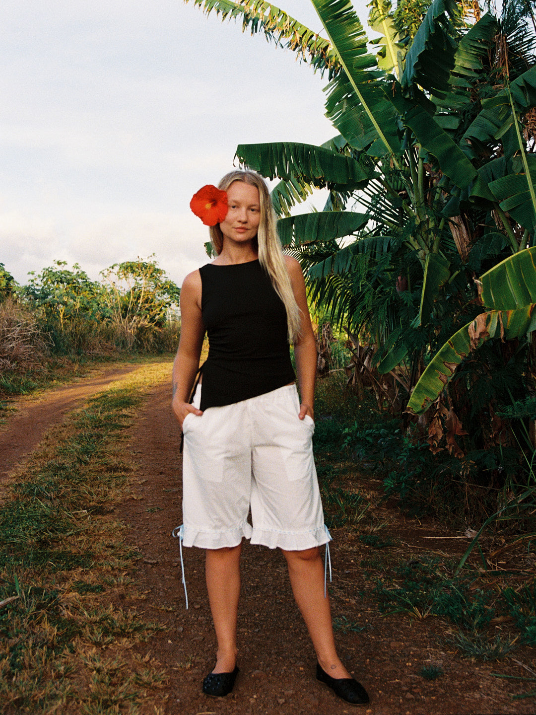 Blue Trim Bloomers - White