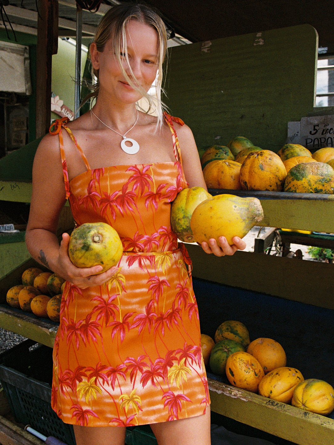 Clara Mini Dress - Sunset Orange