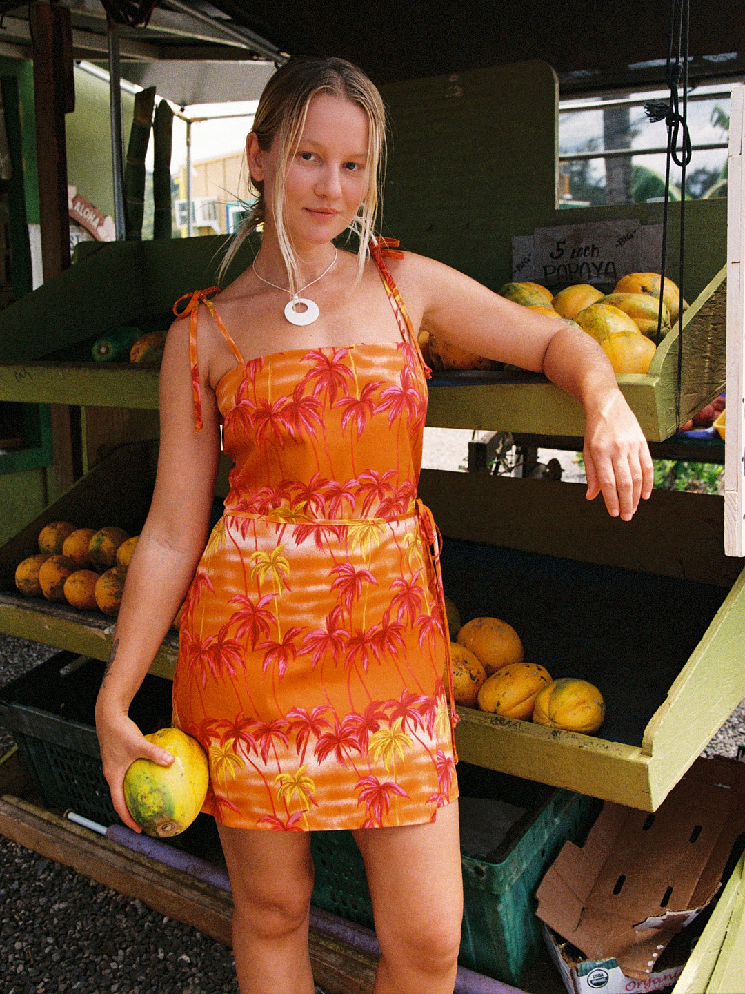 Clara Mini Dress - Sunset Orange