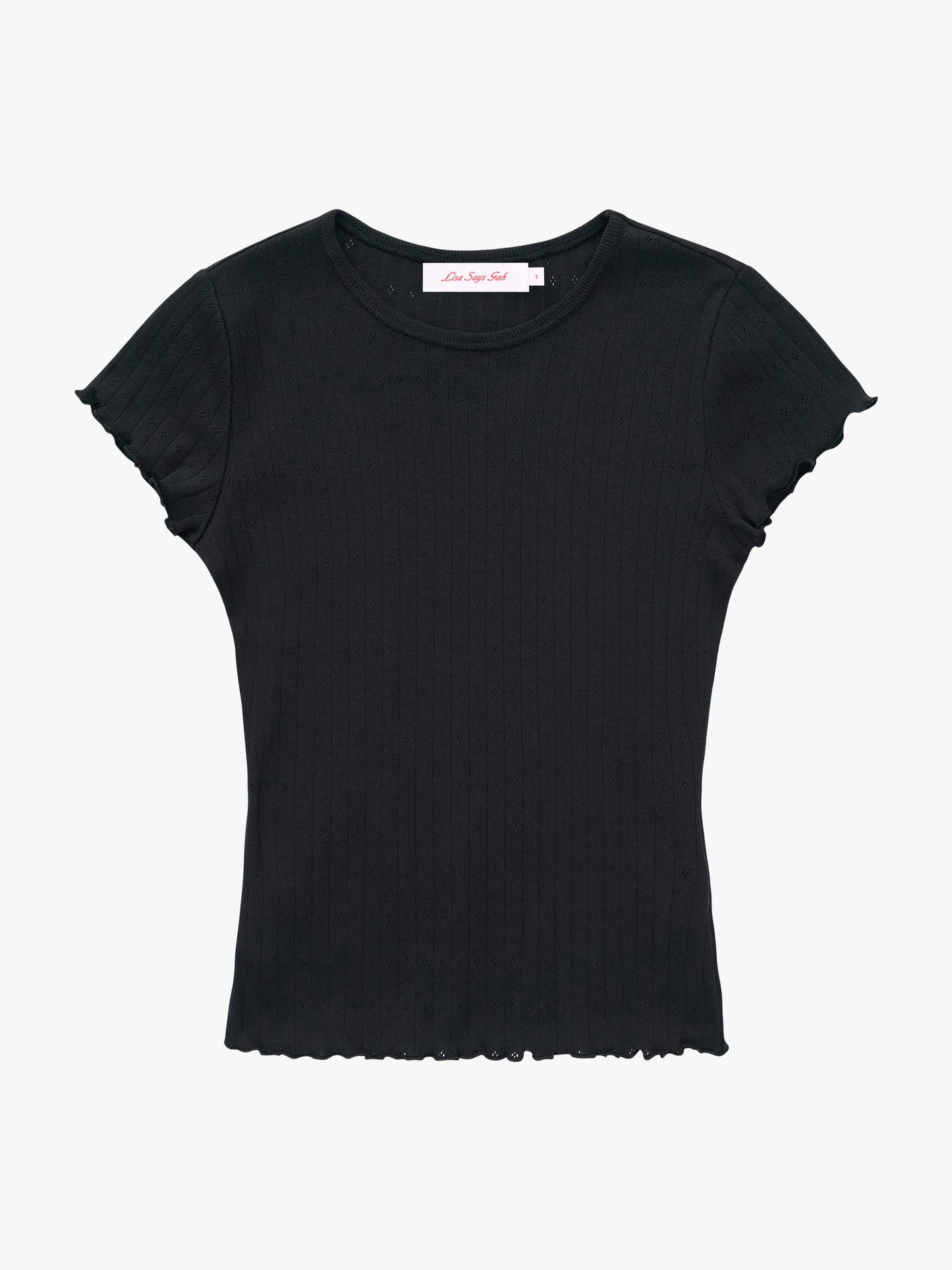 Amber Tee - Black Pointelle