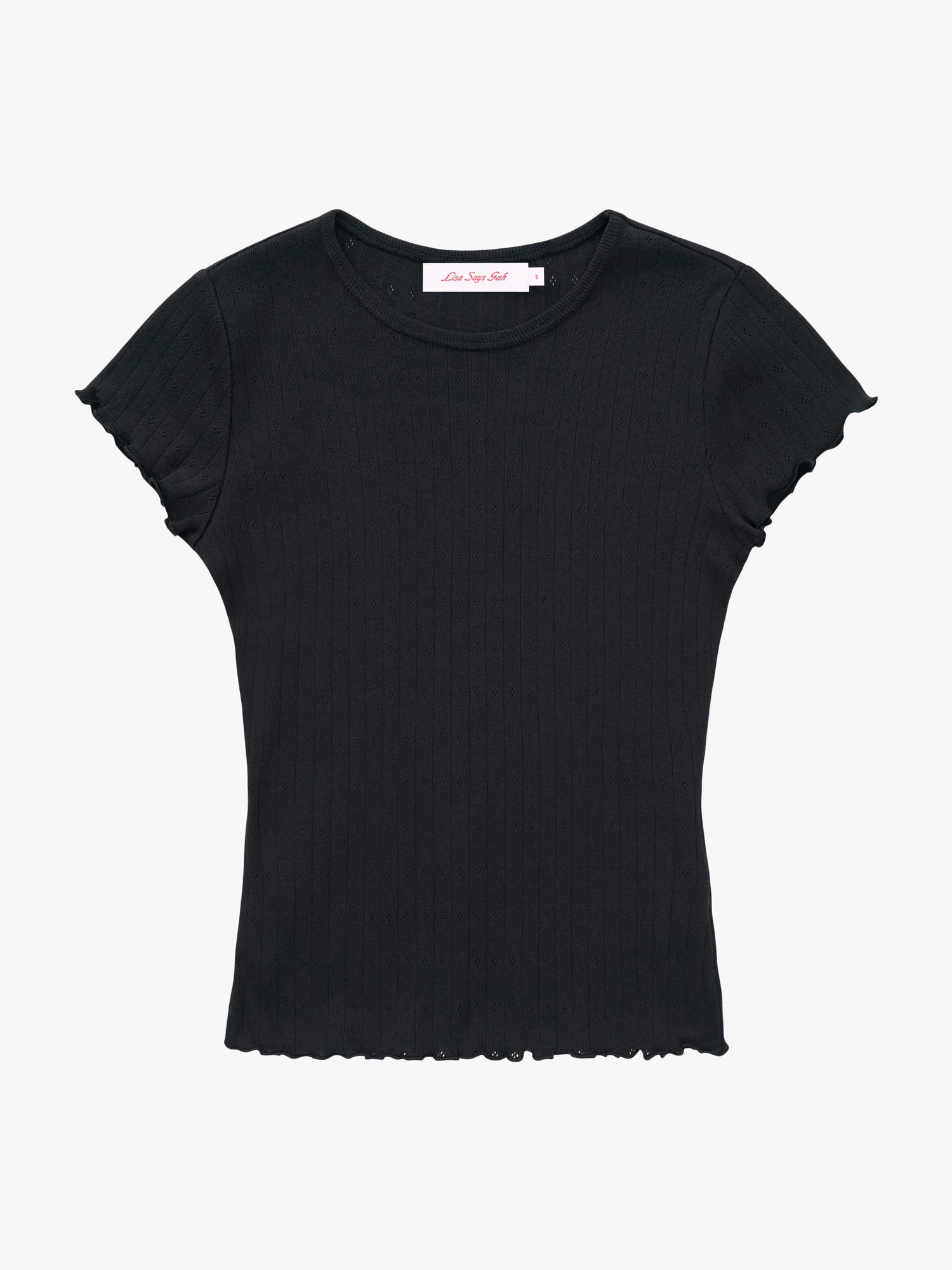 Amber Tee - Black Pointelle