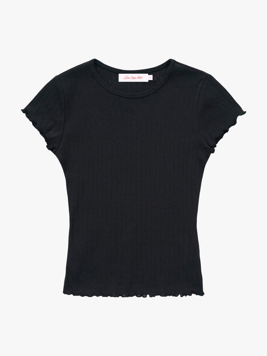 Amber Tee - Black Pointelle