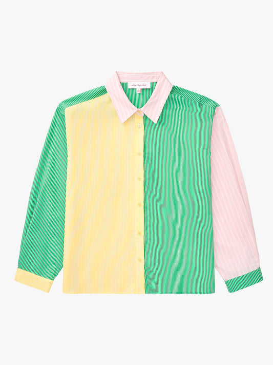 Amy Long Sleeve Button Up - Soft Stripe