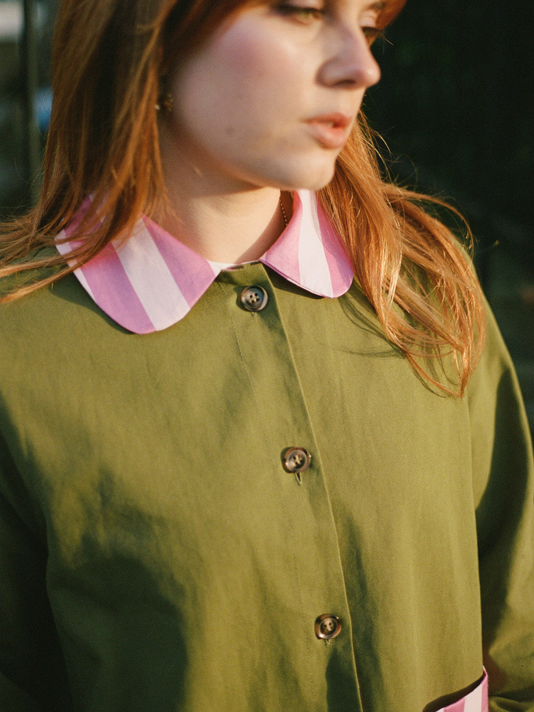 Dalston Jacket - Green & Rose Stripe
