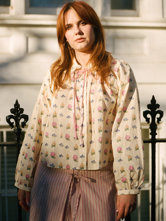 Wimbledon Top - Ivory Garden