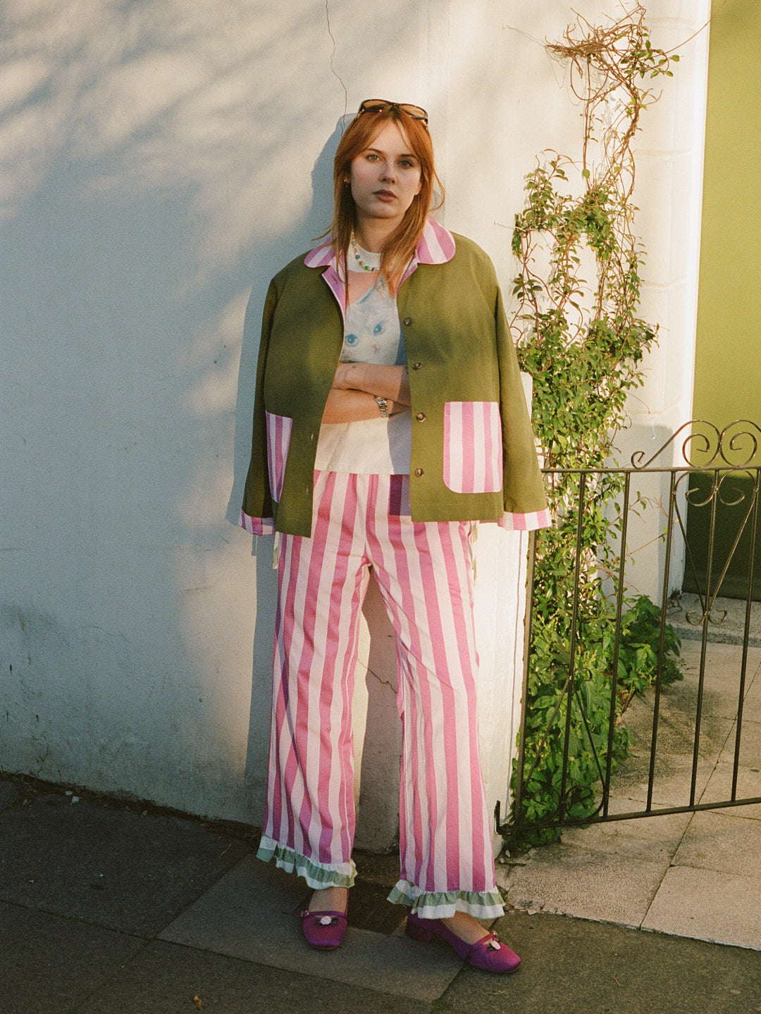 Chelsea Pant - Rose Stripe