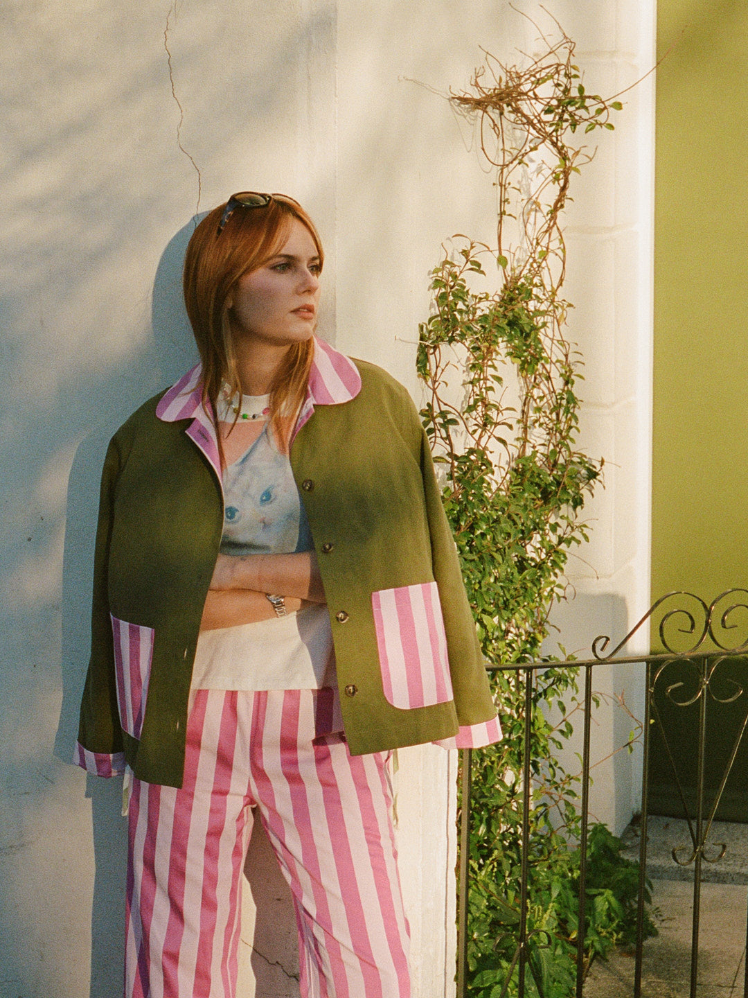 Chelsea Pant - Rose Stripe