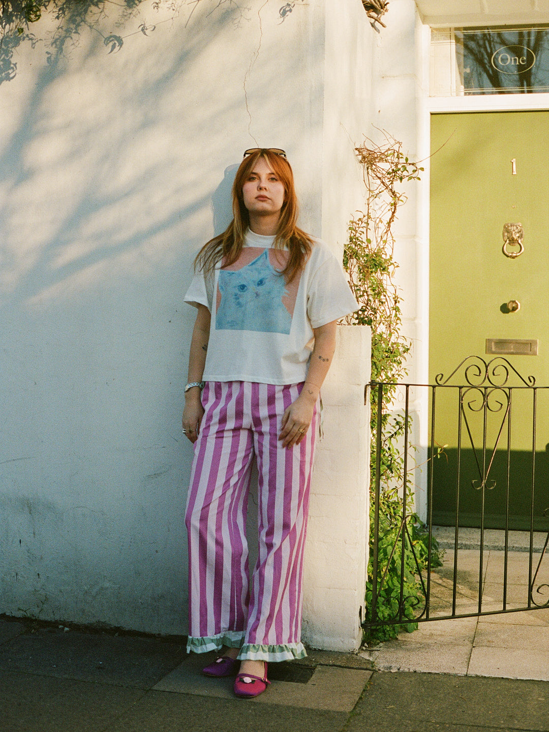 Chelsea Pant - Rose Stripe