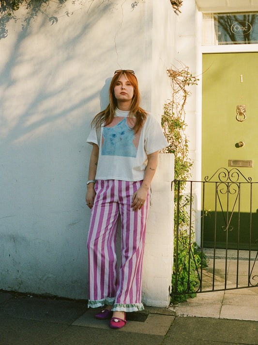 Chelsea Pant - Rose Stripe