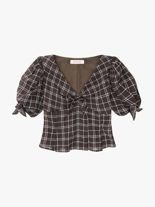 Ariel Top - Espresso Plaid