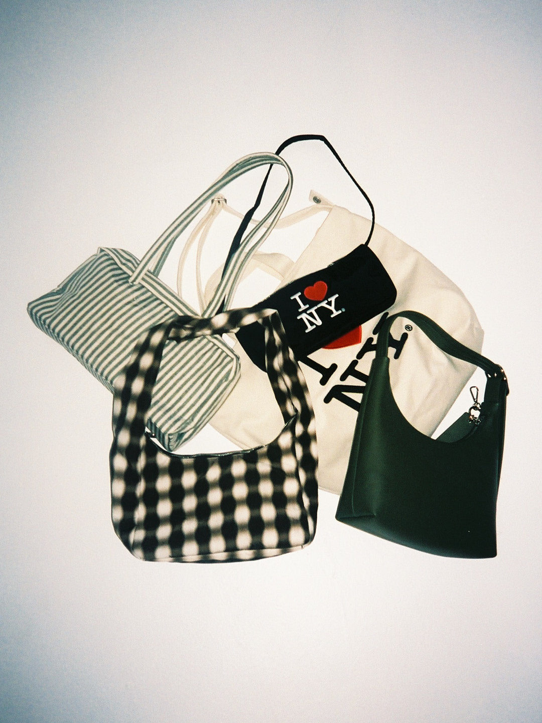 Small Nylon Meringue Bag - Blurred Gingham Brown