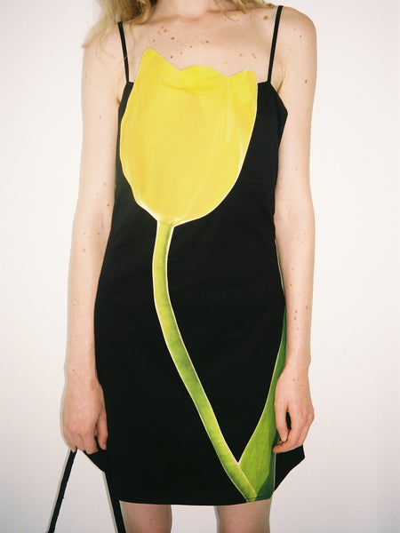 Tulip Appliqué Dress - Black – Lisa Says Gah