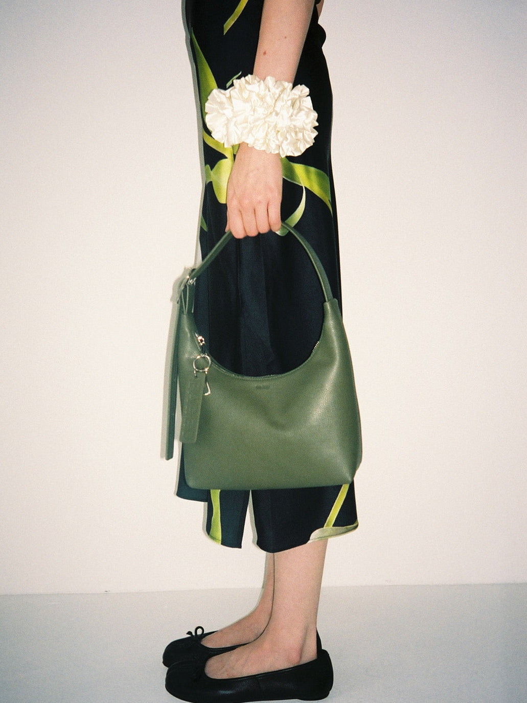 Mini Recycled Leather Shoulder Bag - Loden