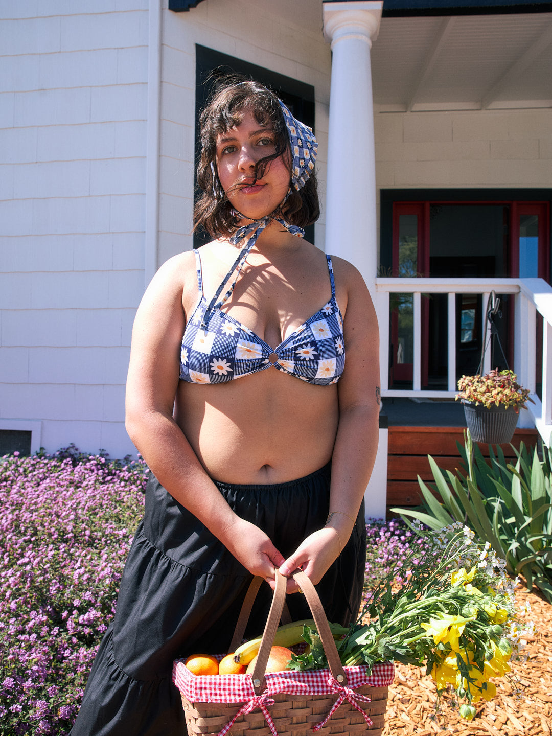 Banks Top - Navy Daisy Gingham