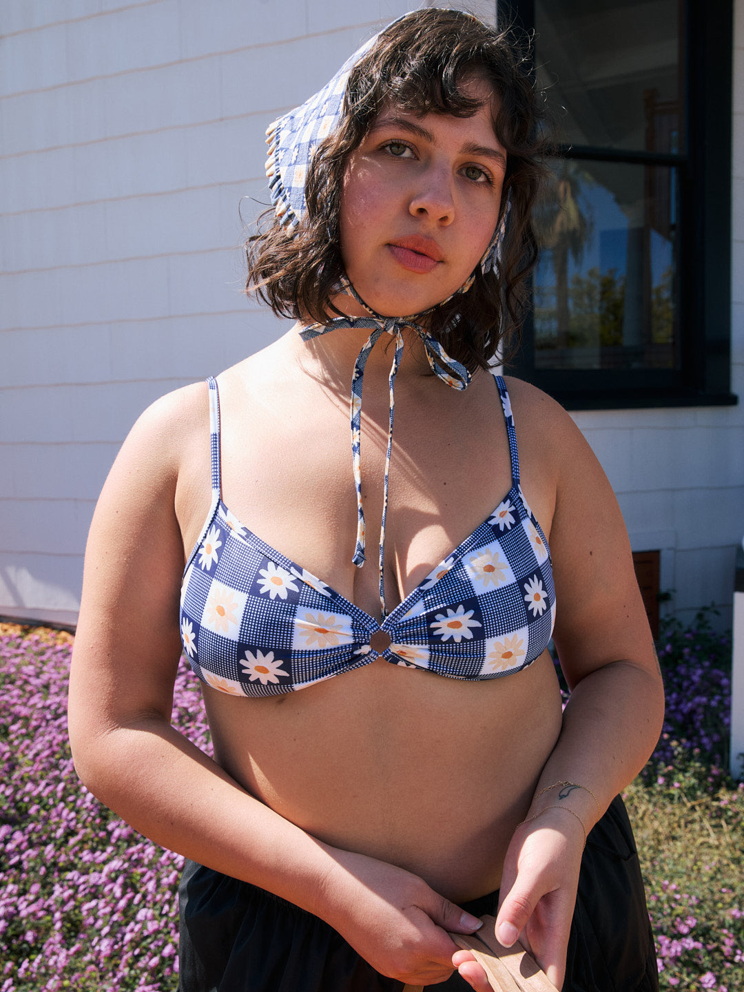 Banks Top - Navy Daisy Gingham