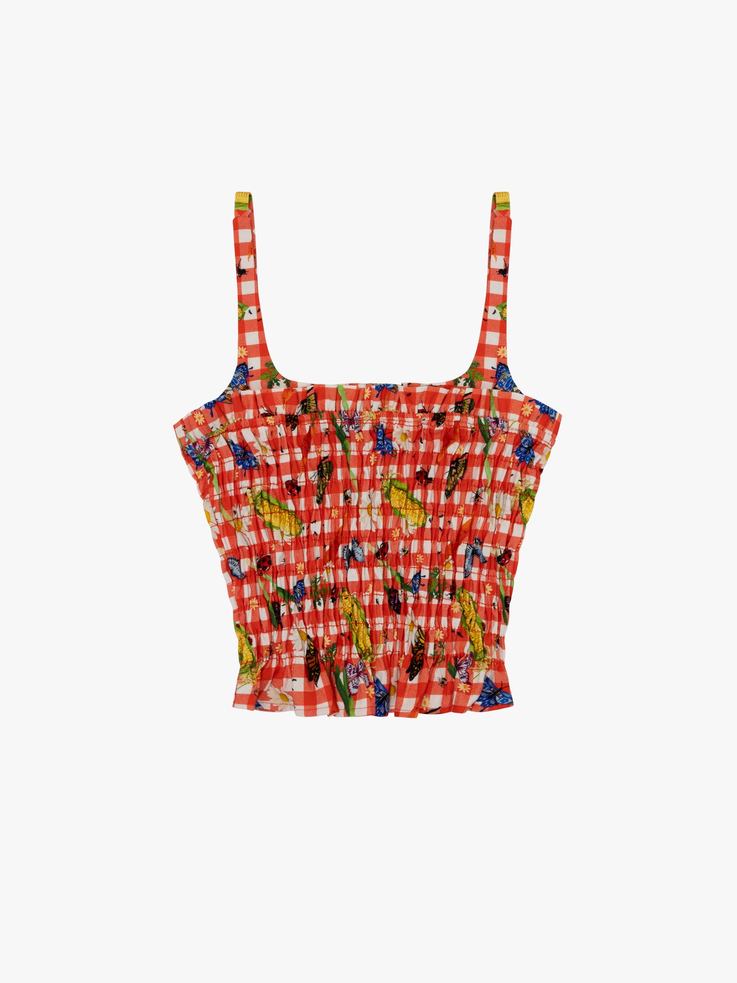 Cara Top - Garden Critters Gingham