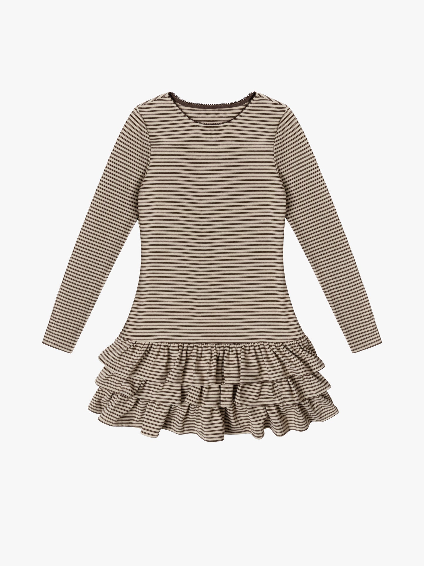 Colette Mini Dress - Brown Stripe