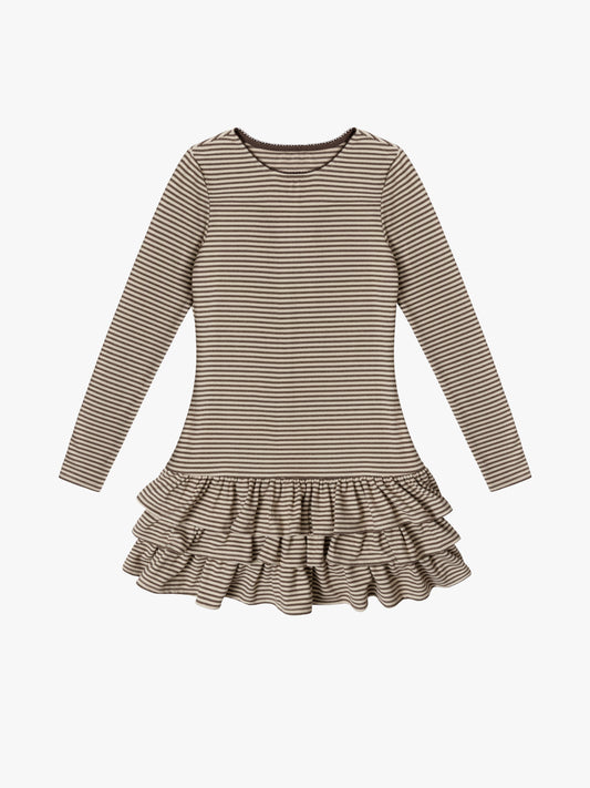 Colette Mini Dress - Brown Stripe