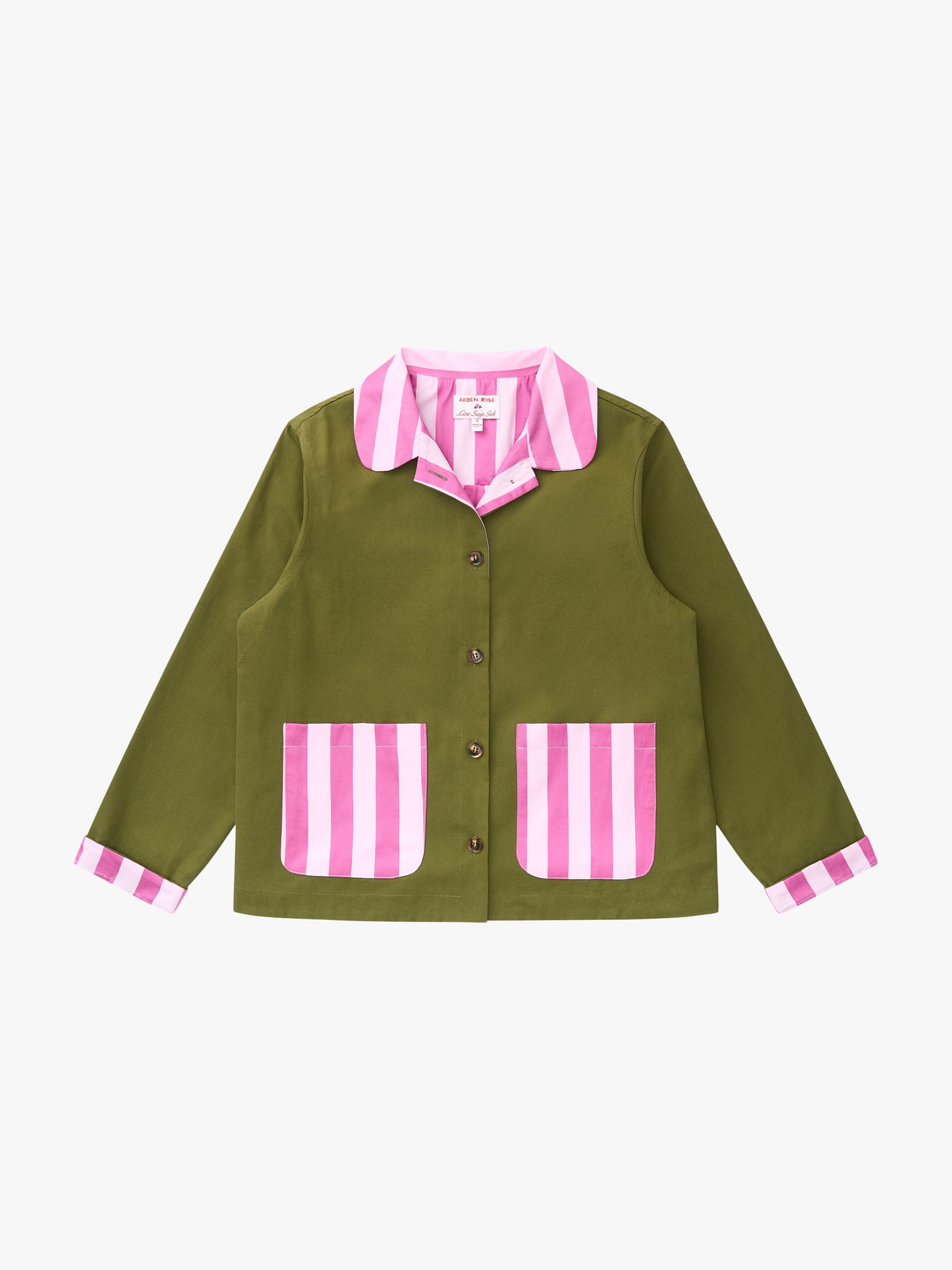 Dalston Jacket - Green & Rose Stripe