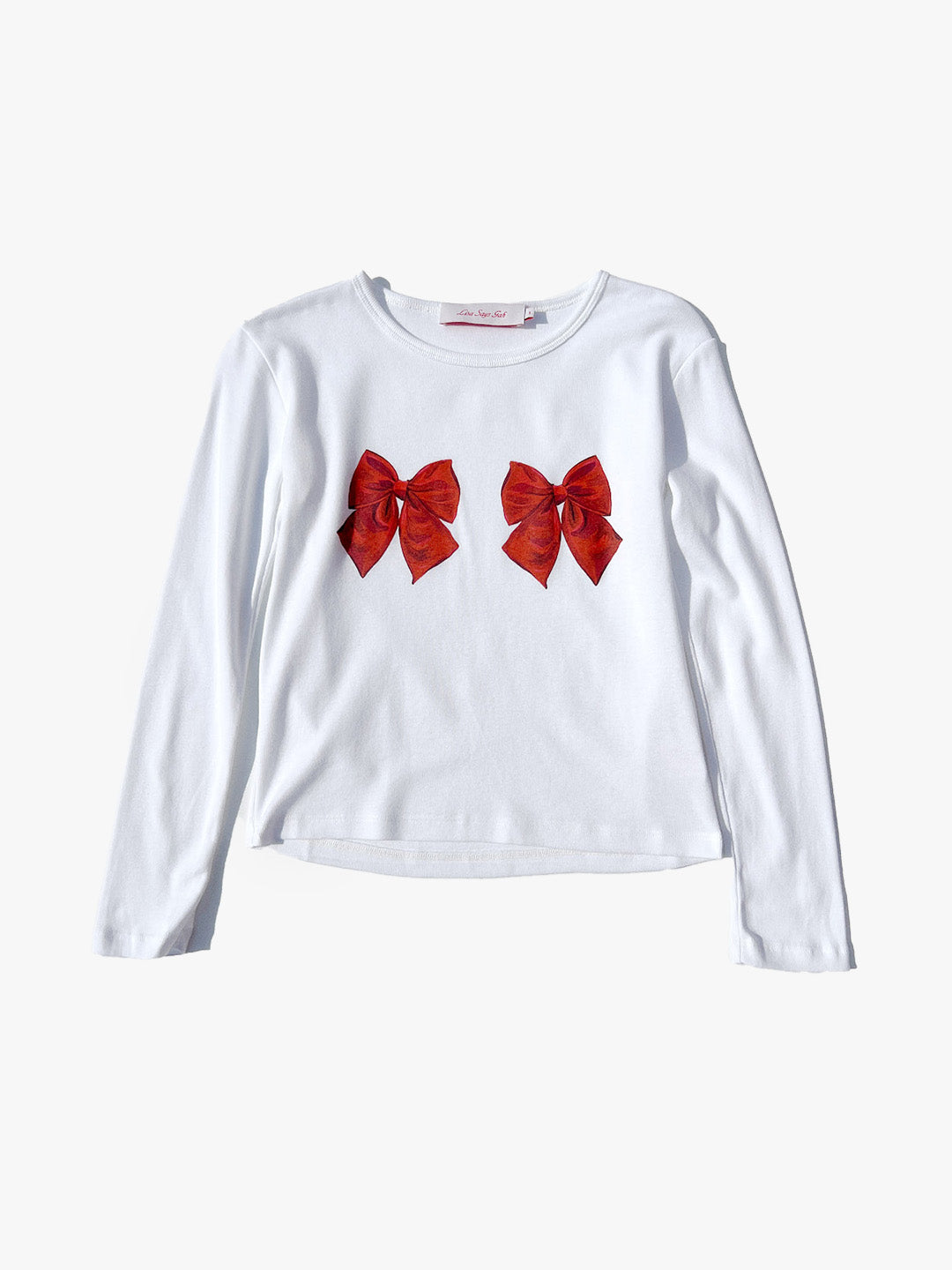 Dana Long Sleeve Tee - White/Bows