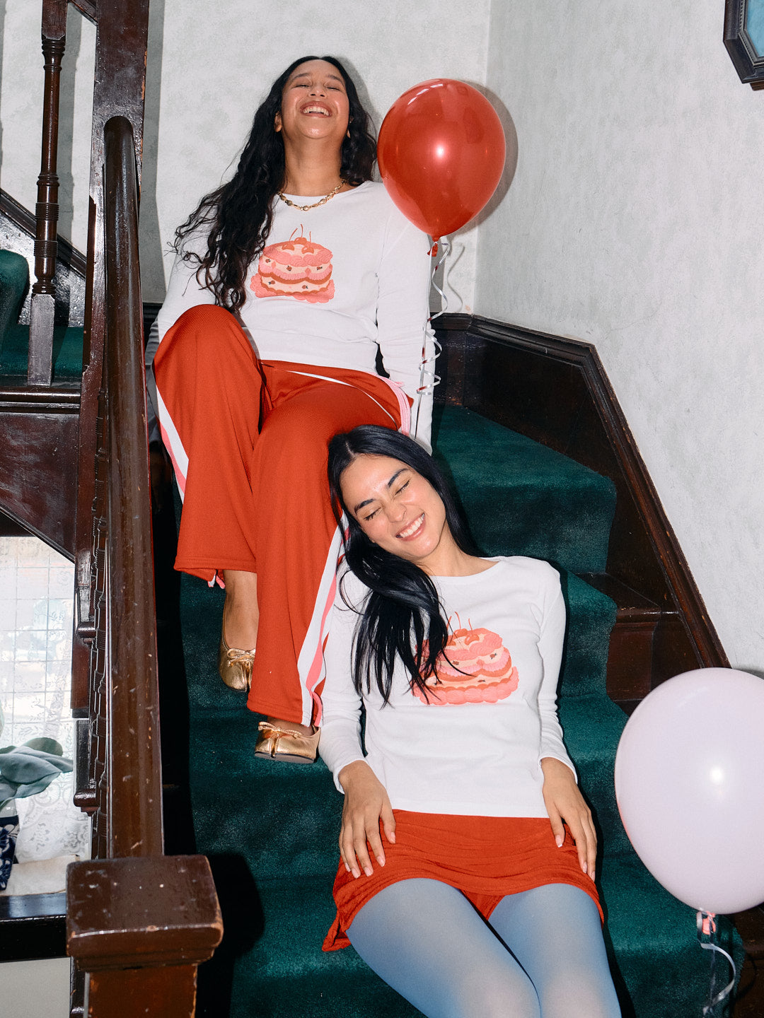 Dana Long Sleeve Tee - White/Cake