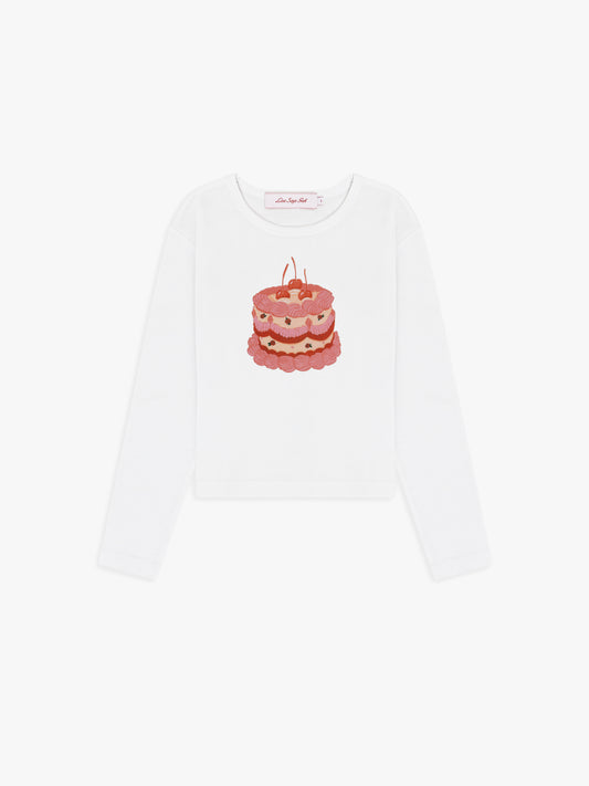 Dana Long Sleeve Tee - White/Cake