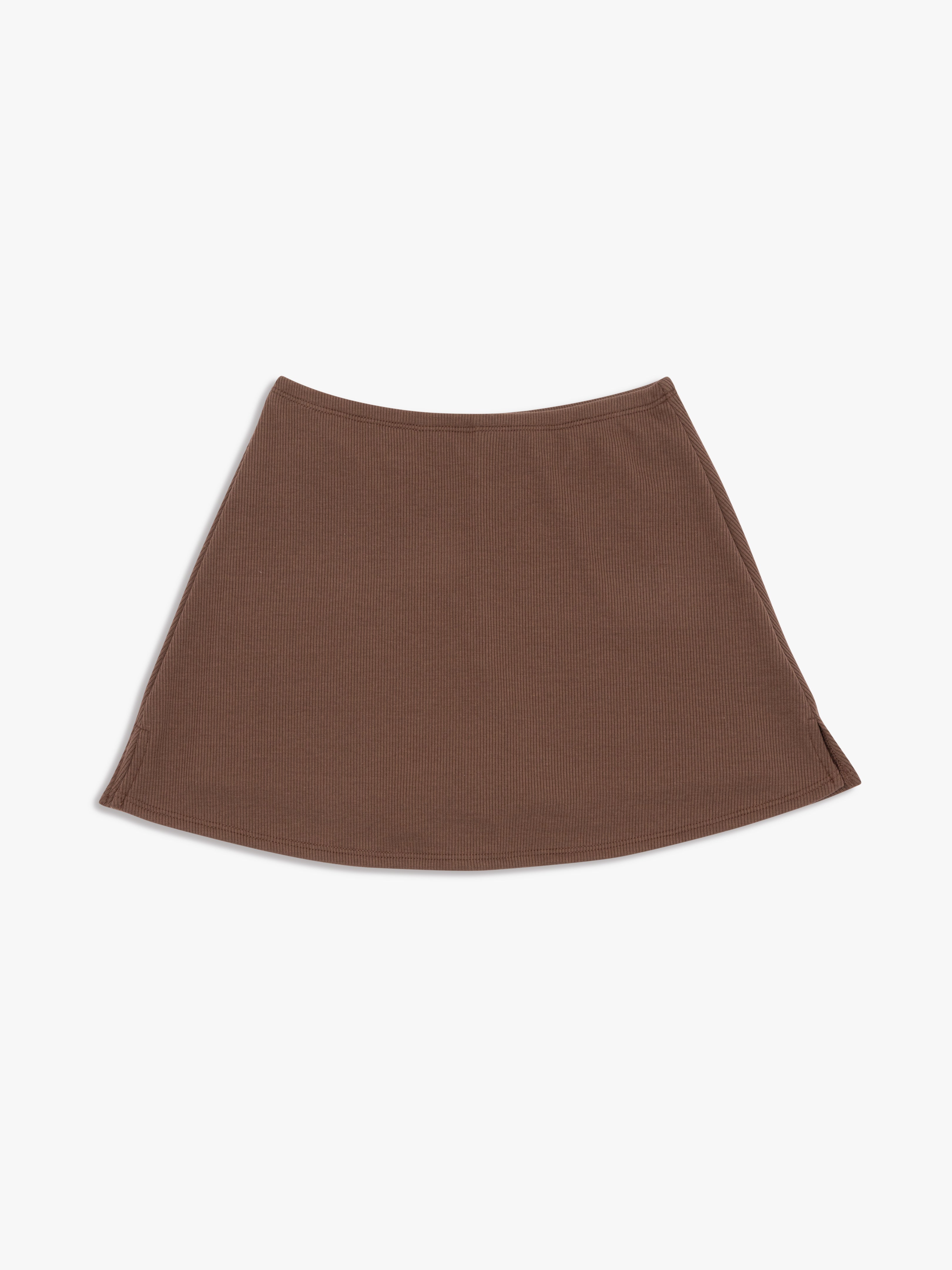 【Anyone more】Select Brown Check Pleats Skirt Women's Pleated Tennis Skirt with Side Button & Zip Closure