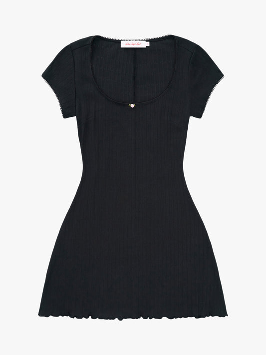 Della Dress - Black Pointelle