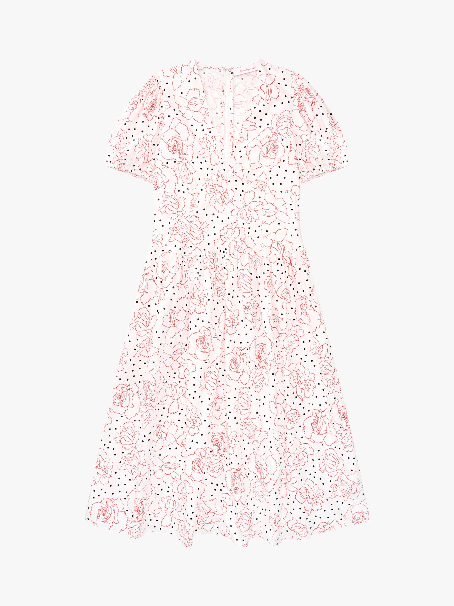 Elizabeth Dress - Rose White Dot