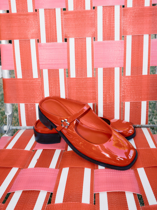 Ella Mary Jane Mule - Cherry Patent