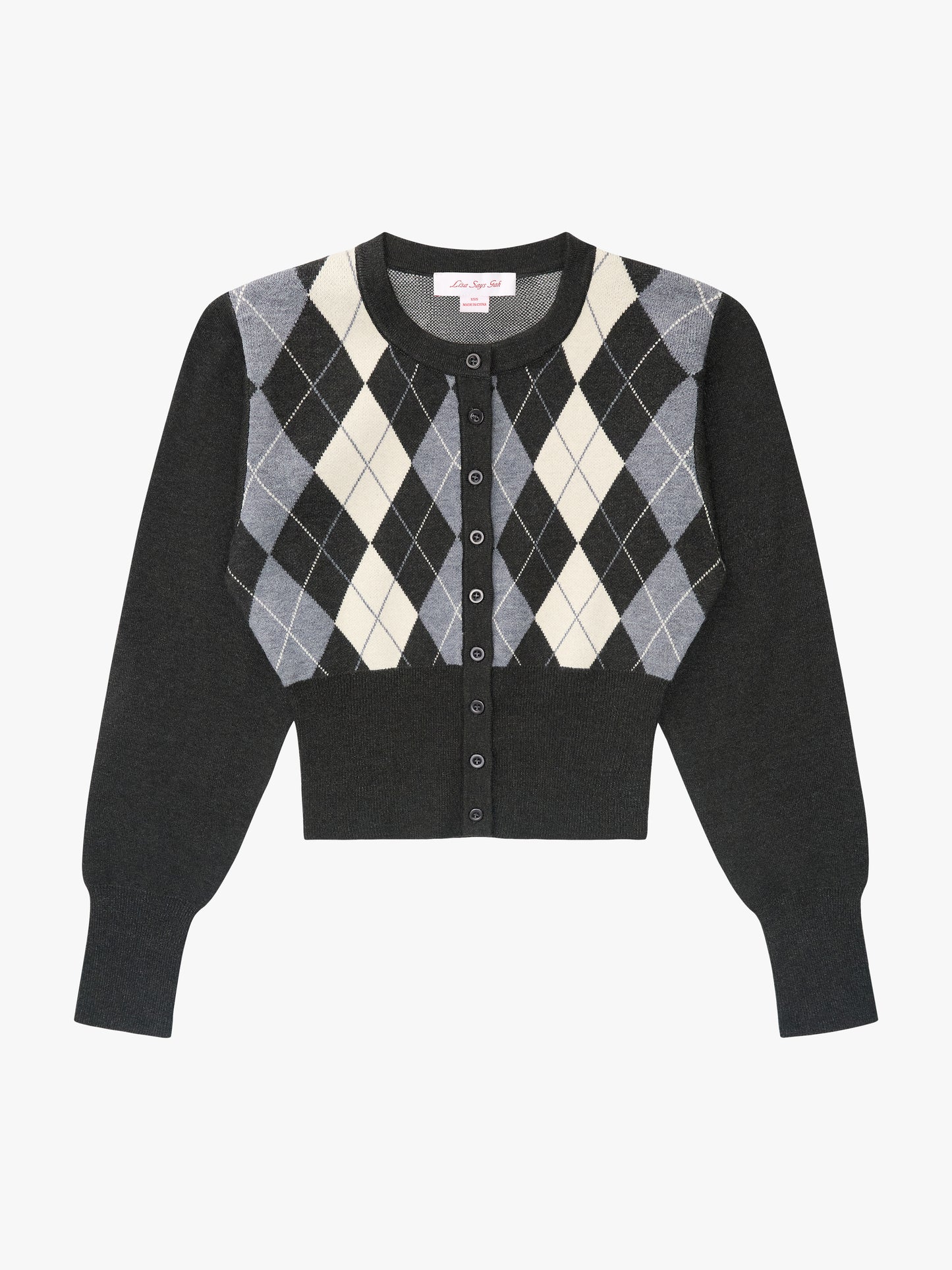 Emi Cardi - Grey Argyle