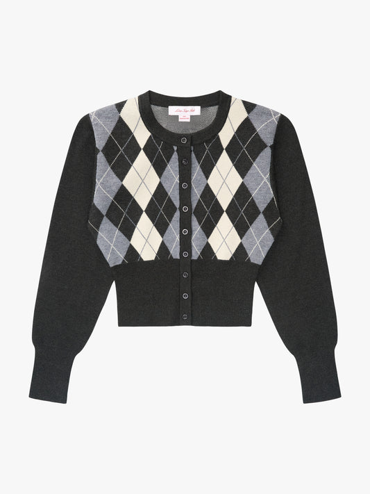 Emi Cardi - Grey Argyle