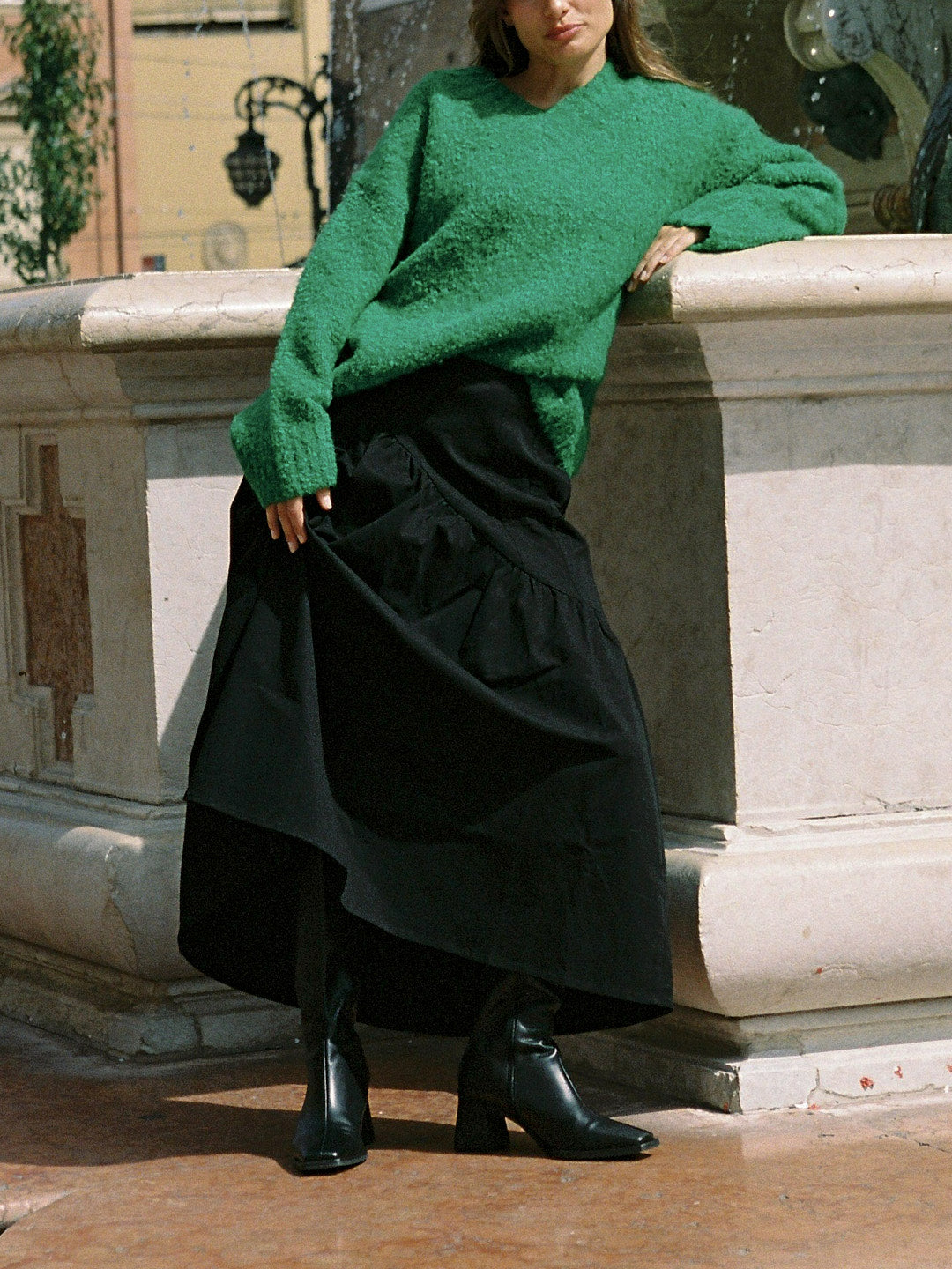 Maeve Midi Skirt - Caviar Twill