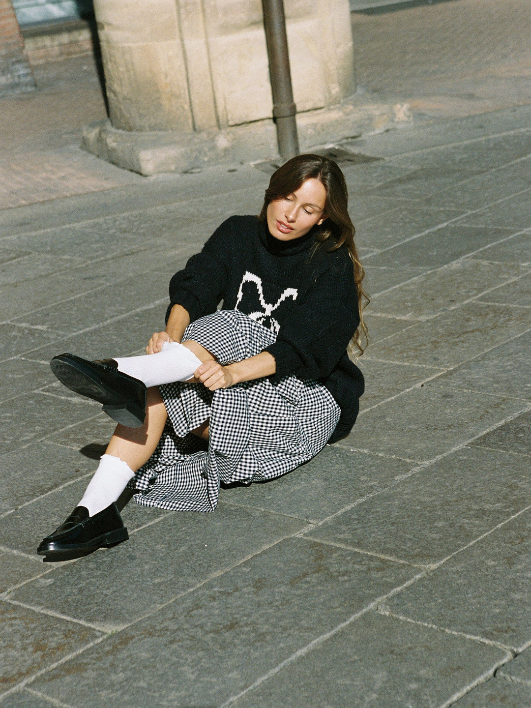 Maeve Midi Skirt - Midnight Check