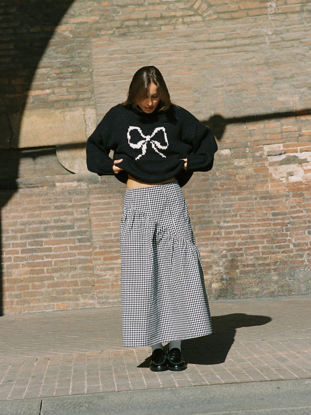 Maeve Midi Skirt - Midnight Check