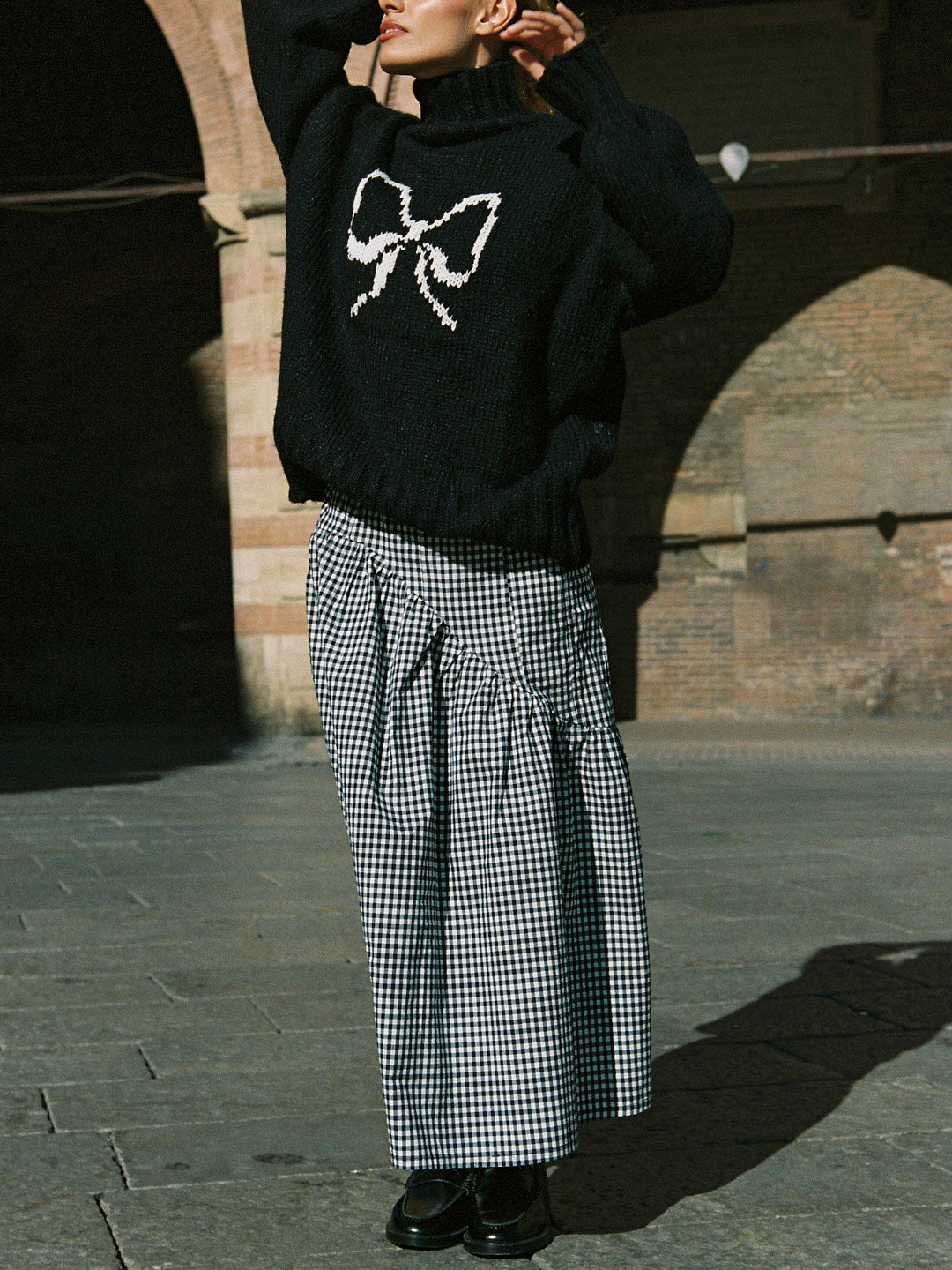 Maeve Midi Skirt - Midnight Check