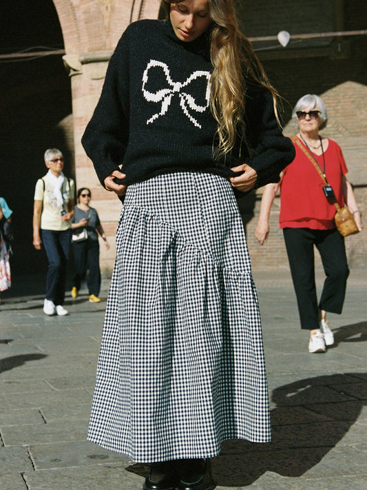 Maeve Midi Skirt - Midnight Check