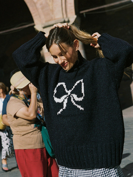 Cece Turtleneck - Ink Bow