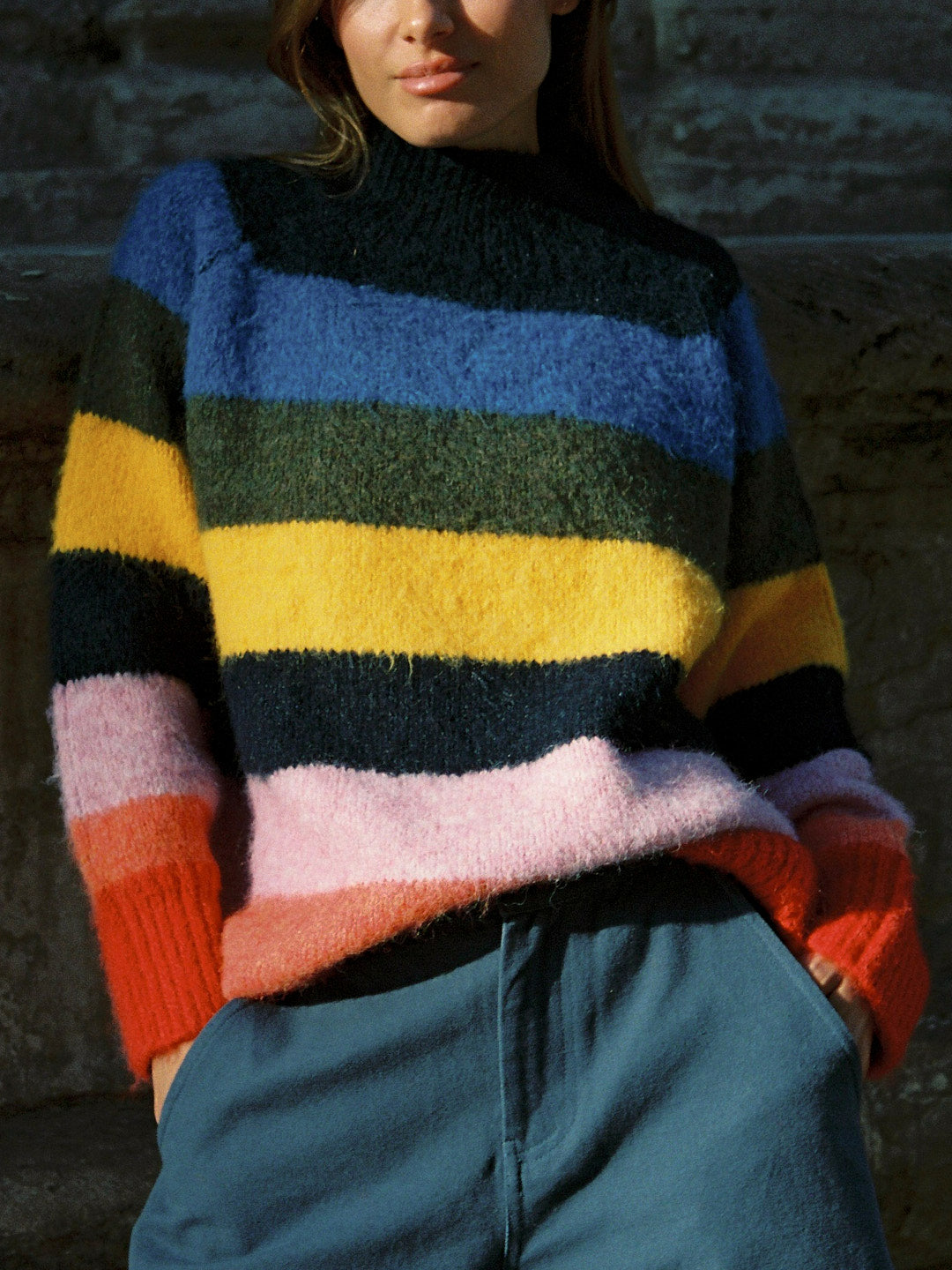 Louise Mockneck Sweater - Rainbow