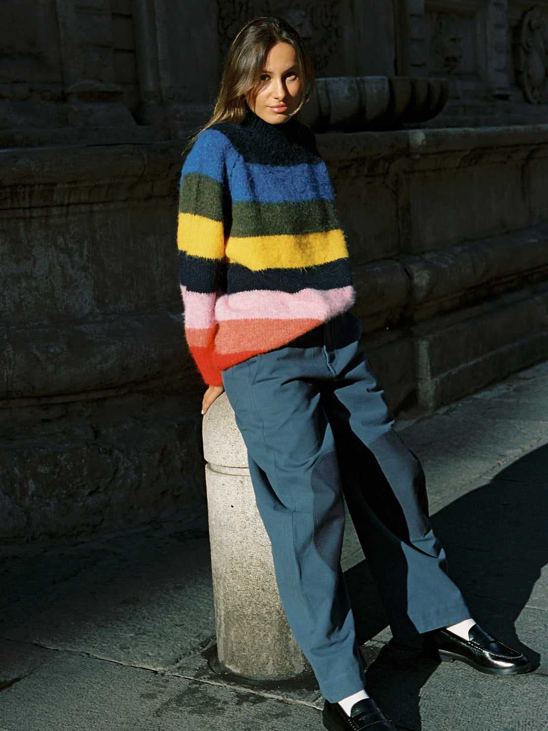 Louise Mockneck Sweater - Rainbow – Lisa Says Gah