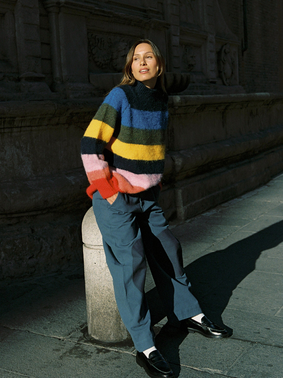 Louise Mockneck Sweater - Rainbow