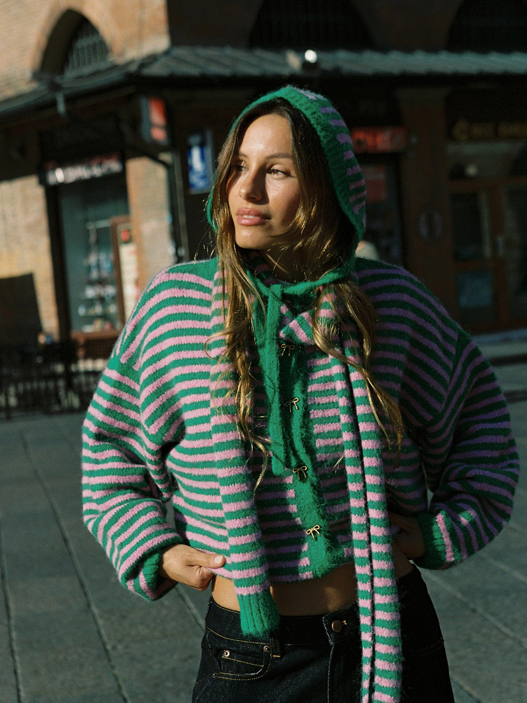 Alma Skinny Scarf - Kelly Flamingo