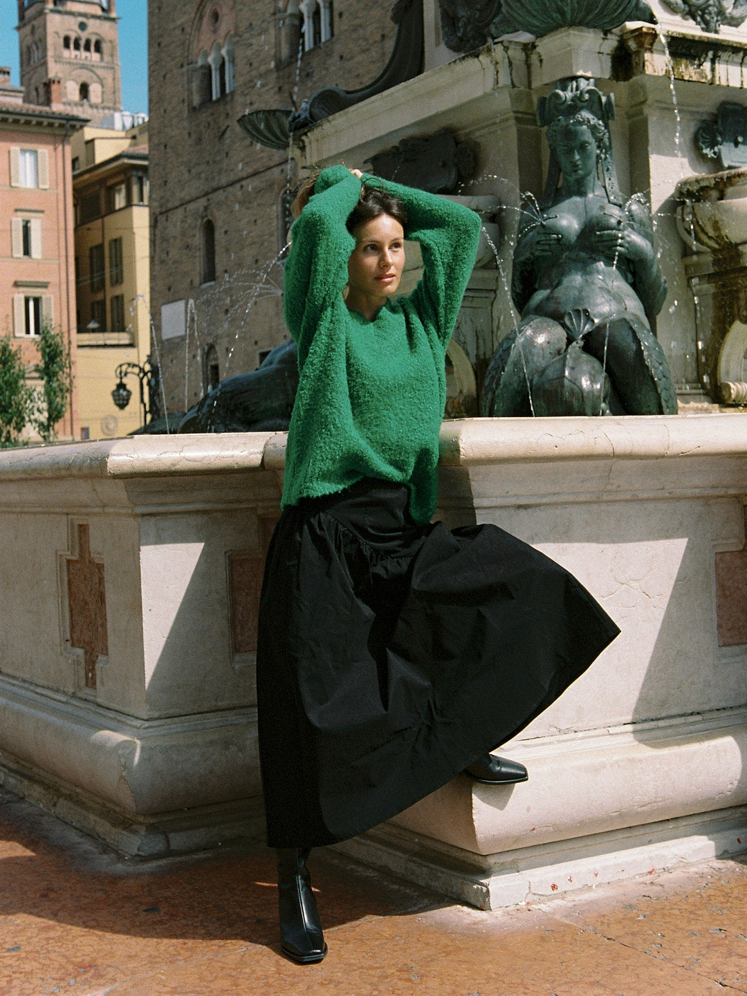 Maeve Midi Skirt - Caviar Twill