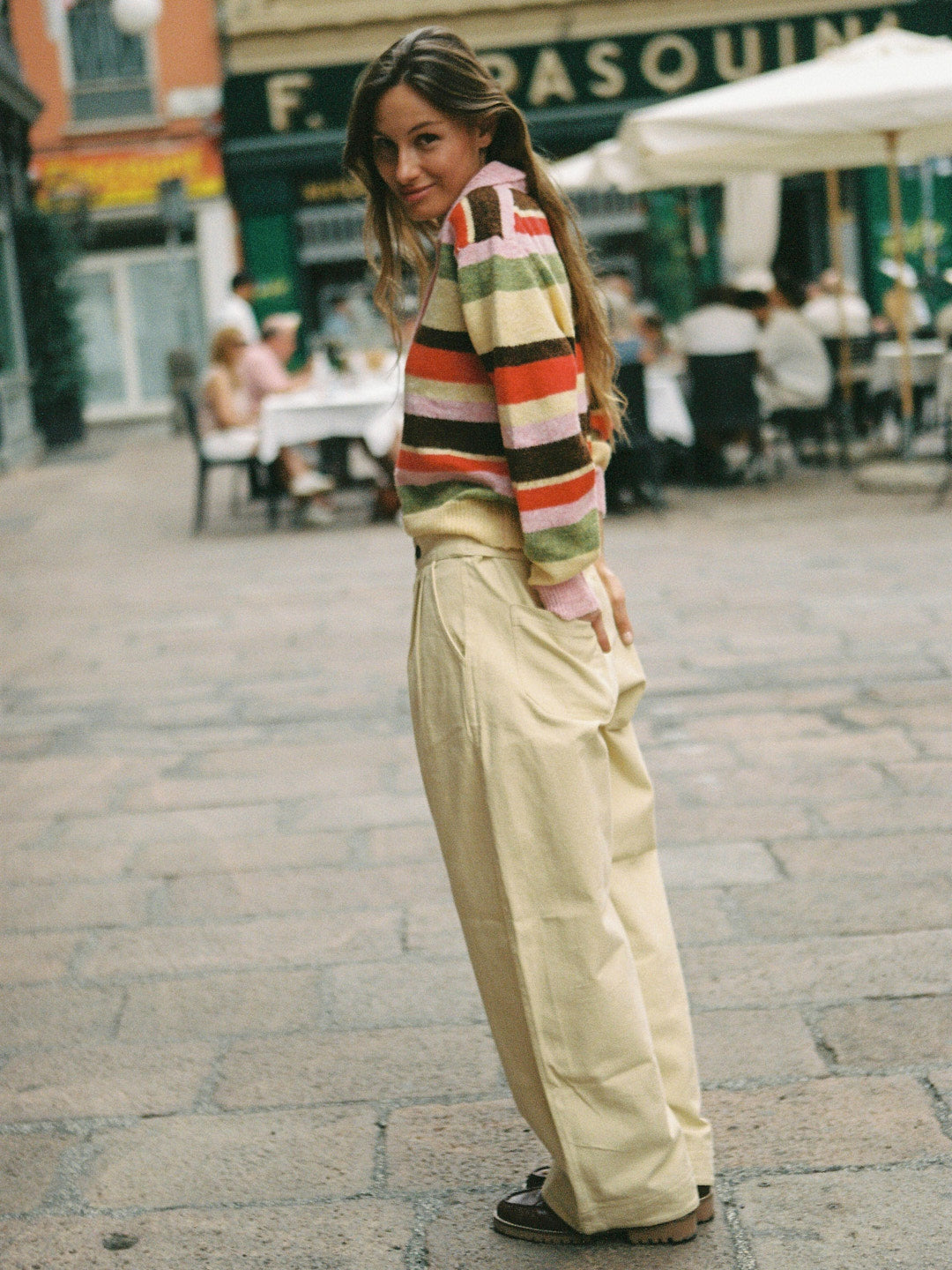 Alaia Polo Sweater - Pink Stripe – Lisa Says Gah
