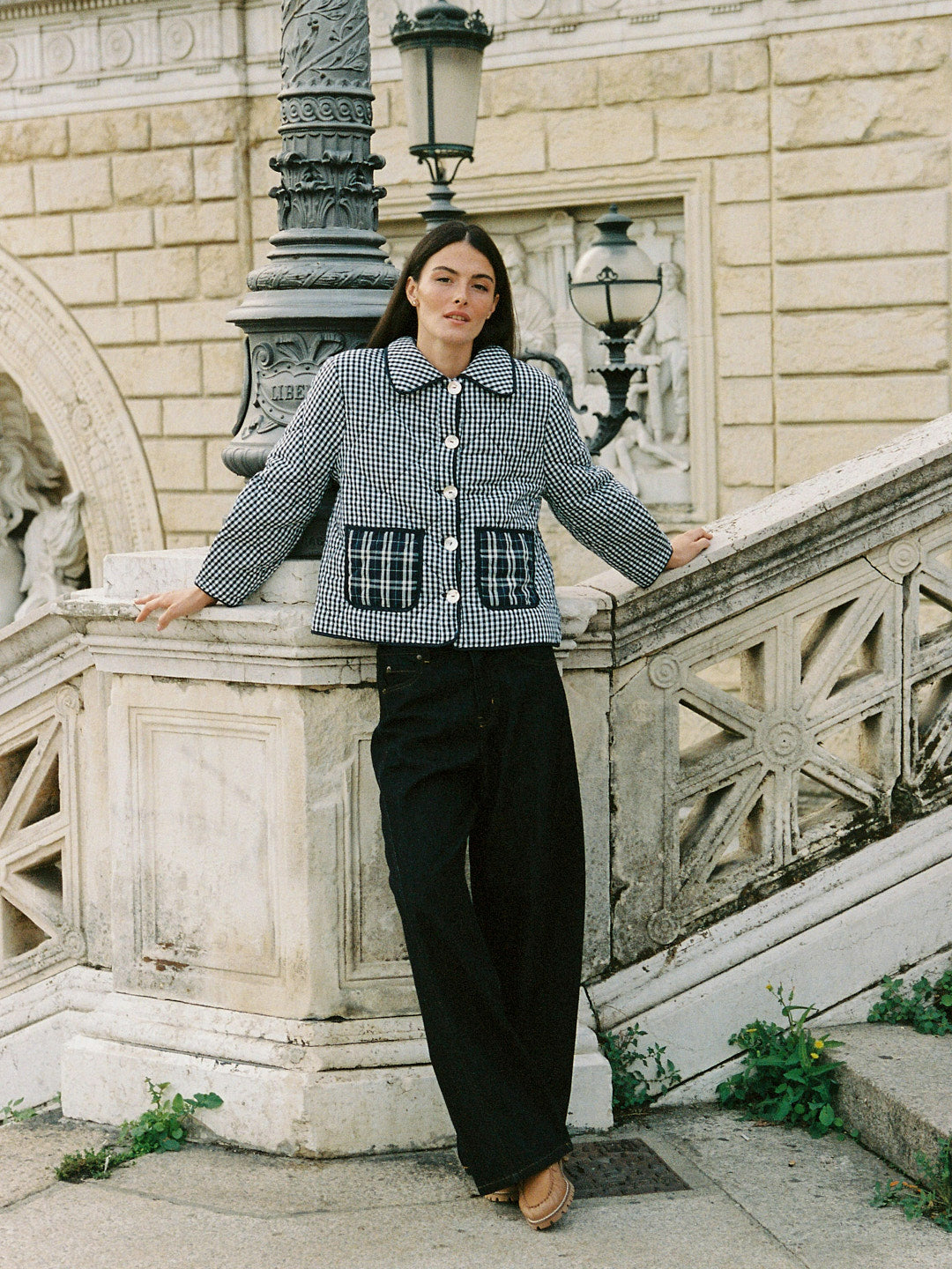 Lyra Quilted Jacket - Midnight Check Mix